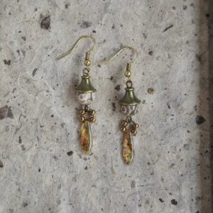 Glass bead earrings blend vintage Chinese style with heartfelt holiday gift appeal for mother or daughter.