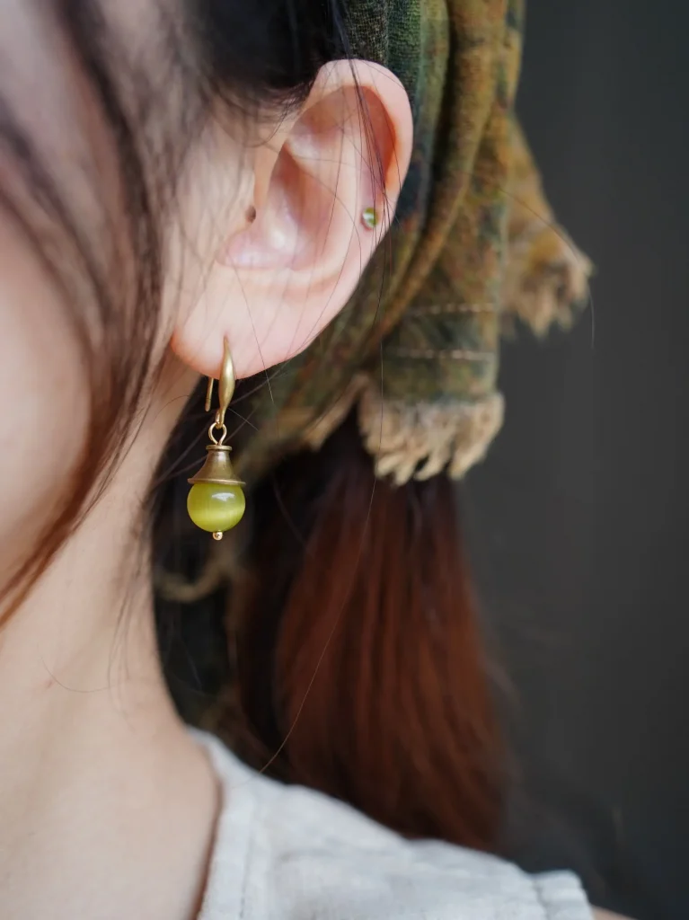 Vintage green boho-style jewelry accessory, thoughtful handmade gift for mom