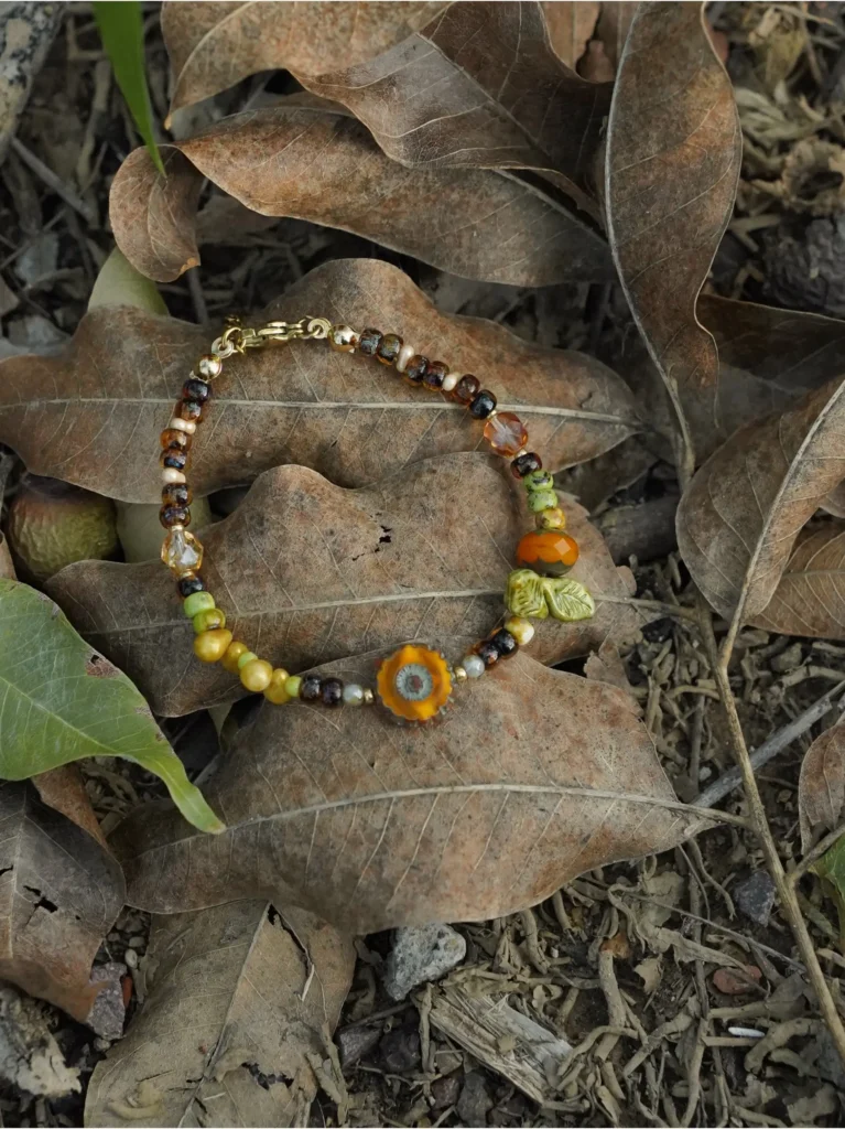 Handmade natural stone bracelet draws inspiration from nature and suits eco-inspired daily wear