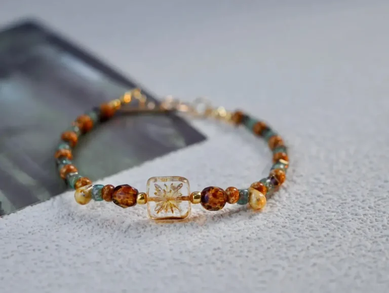 Handmade vintage jewelry featuring a variety of natural gemstones, perfect for everyday wear with a retro charm