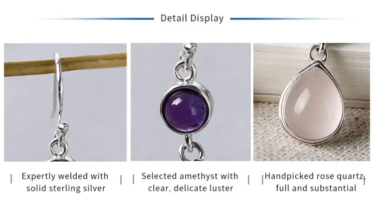 Jewea handcrafted earrings with close-up details highlighting artisan texture and gemstone clarity