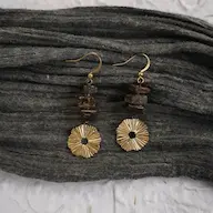 MuZhi earrings in 925 silver and coconut wood