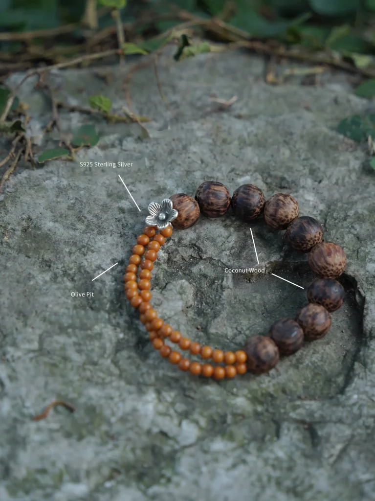 Natural wood bead bracelet highlights organic texture and offers a comfortable option for everyday wear