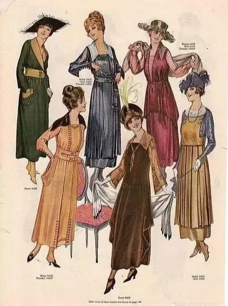 A 1920s illustration of women wearing elegant jewelry, reflecting the liberated fashion of the era, with geometric designs and minimalistic styles complementing their modern outfits.