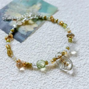 Women's beaded bracelets with botanical style, perfect for everyday stacking