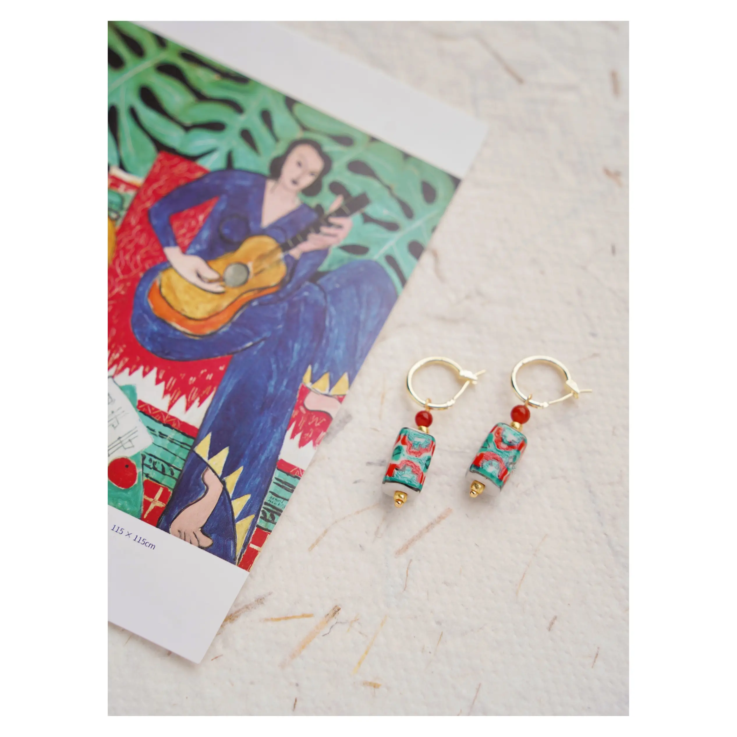 Matisse handmade vintage brass gold plated earrings