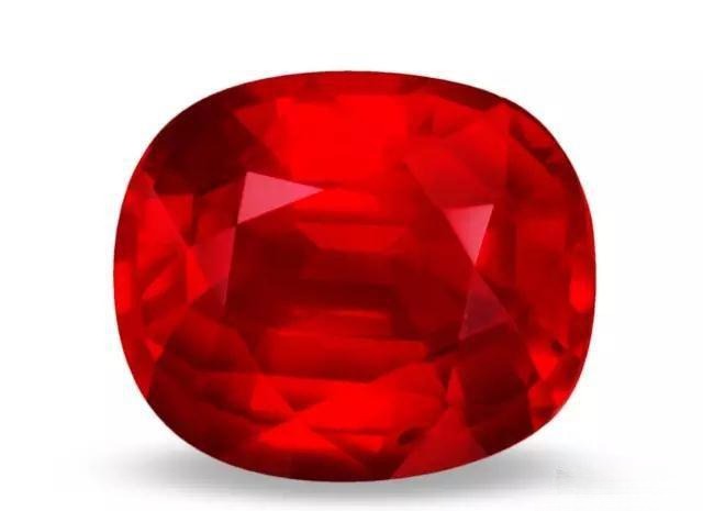 A ruby graded as Pigeon's Blood, displaying an intense and vivid red color.