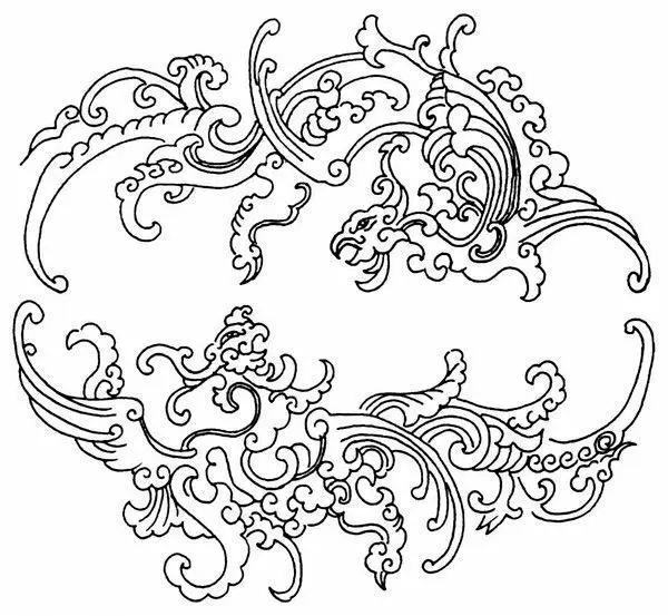 Chinese phoenix pattern, one of the oldest traditional auspicious motifs symbolizing happiness and harmony