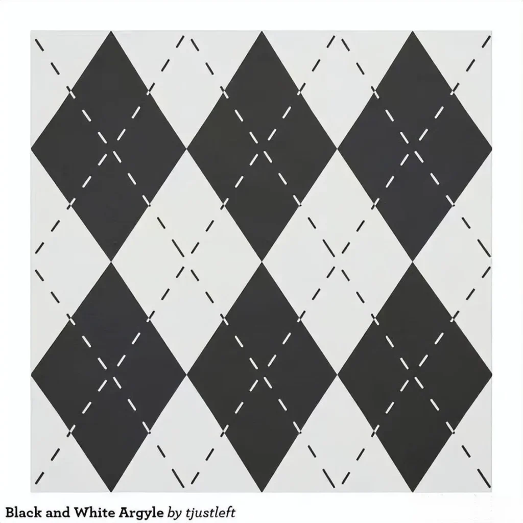 An illustration of a pattern based on a diamond grid. The intersecting lines form a continuous series of diamonds, showcasing a sense of ordered and dynamic geometric beauty.