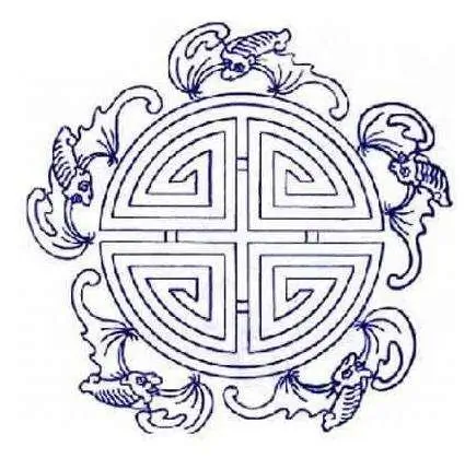 Five Blessings Holding Longevity pattern, a traditional Chinese auspicious motif symbolizing happiness, prosperity, and long life