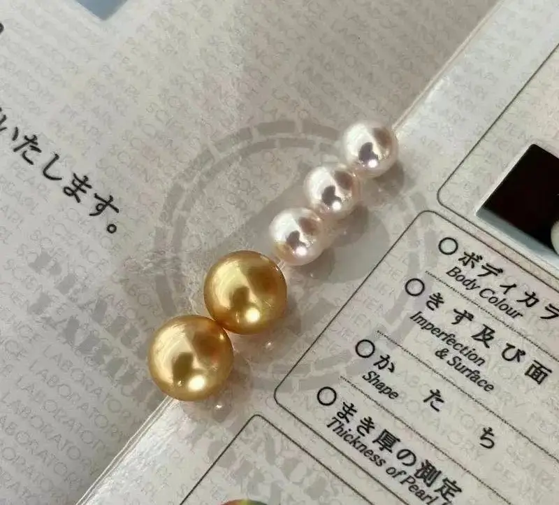 Close-up of a South Sea Golden Pearl from Myanmar showing thick nacre and exceptional luster