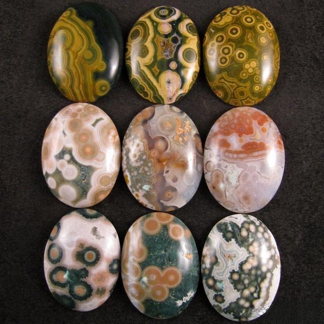 Ocean Jasper with unique textures, featuring beautiful concentric circles, often displaying banded or spotted patterns