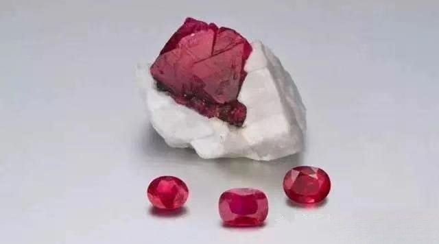 Close-up of a vivid red pigeon’s blood ruby gemstone