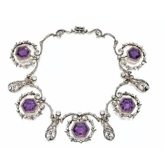 Queen Alexandra's amethyst necklace, dating to approximately 1900.