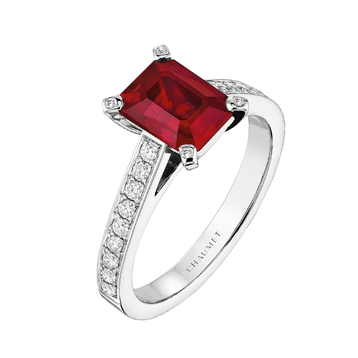 A beautiful photo of a ruby ring, featuring a vibrant red ruby gemstone in a classic setting.