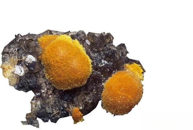 Photograph of uranophane mineral containing uranium elements