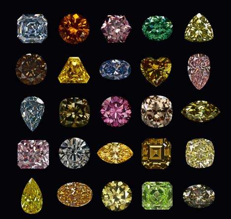 What people think fancy colored diamonds look like – bright, vivid, and overly saturated colors.