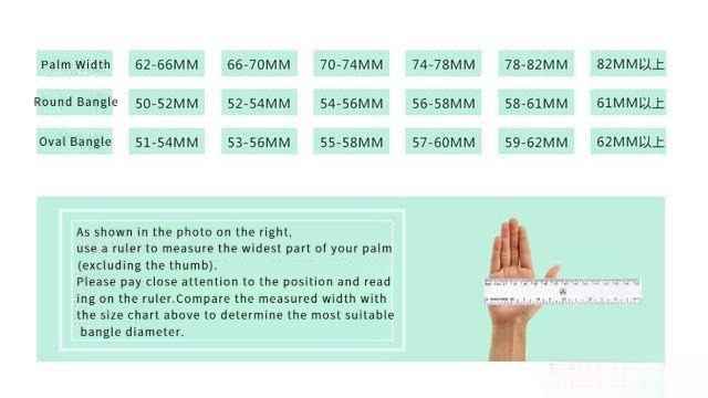Bangle and bracelet size guide showing how to accurately measure your wrist at home.
