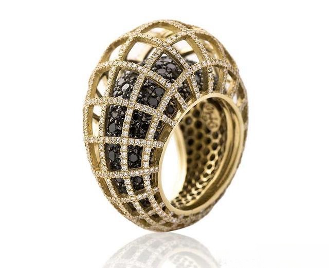 Black Diamond Matrix Double Ring, handcrafted luxury design for unique style