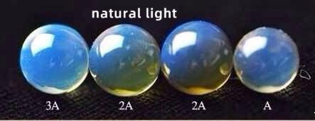 Blue amber under natural light, showing its natural body color as the dominant hue .