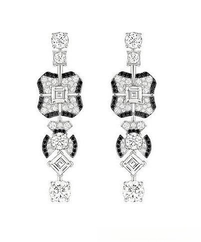 Chanel Café Society black diamond earrings, luxury handcrafted design
