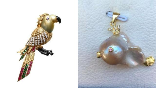 Left: Jewea custom jewelry, Right: creative piece with concealment setting hiding minor flaws