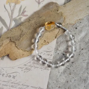 Handmade white quartz bracelet with 925 sterling silver for daily wear.