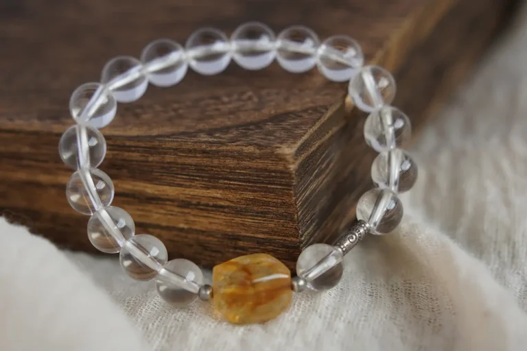 Handmade crystal bracelet with natural gemstones, elegant design jewelry from Jewea