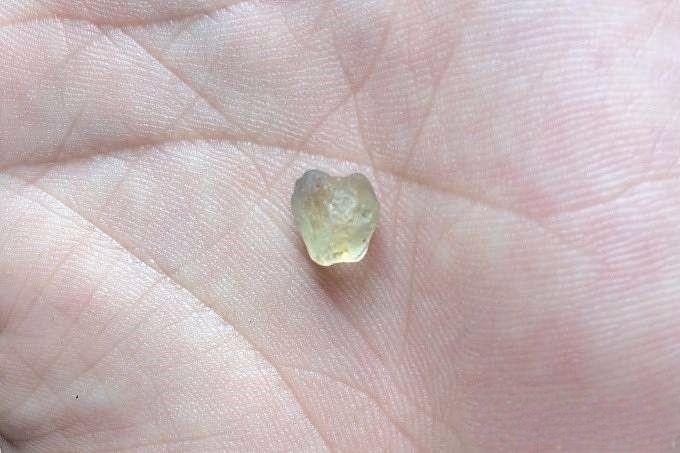 Rough 3.64-carat natural unheated yellow sapphire from Sri Lanka before gemstone cutting