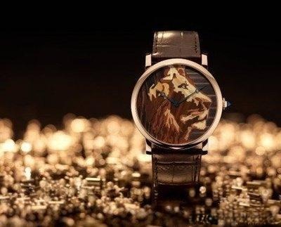 Luxury watch featuring straw inlay on the dial, highlighting delicate craftsmanship