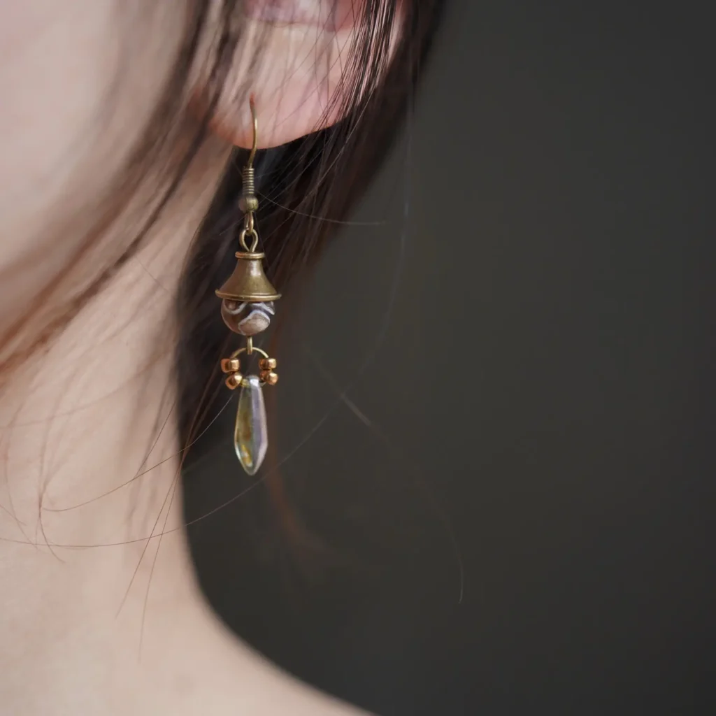 Handmade retro glass earrings by Jewea.