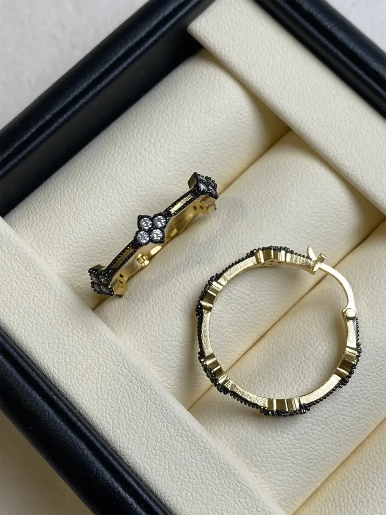 Handcrafted vintage sterling silver earrings by Jewea, showcasing intricate design and artisanal craftsmanship.