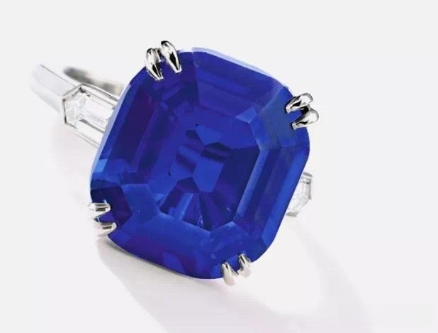 A stunning, natural, unheated Kashmir sapphire with the coveted cornflower blue color, featured in a Sotheby's Spring 2016 auction.