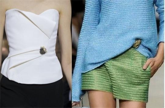 Brooch worn on the side of the waist, instantly reshaping your silhouette and adding a playful touch to a simple outfit.