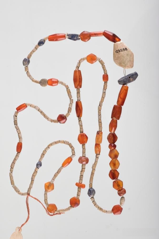 Beaded necklace unearthed from the Harappa site, reflecting ancient craftsmanship.