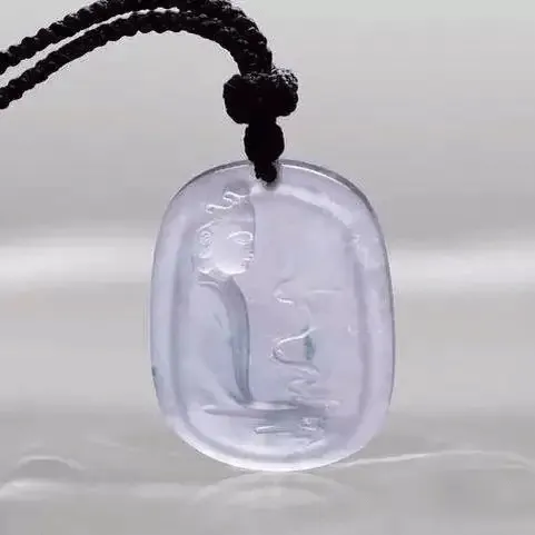 Jewea custom icy jadeite pendant, translucent like ice