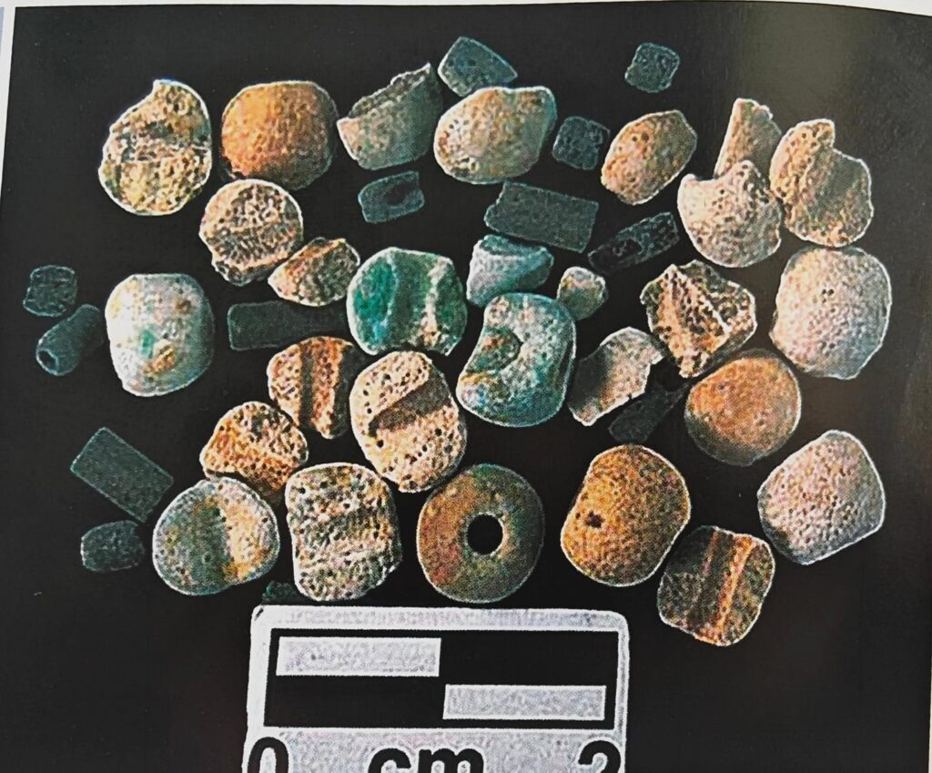 Wearable faience beads from ancient India, reflecting advanced craftsmanship and vibrant designs.