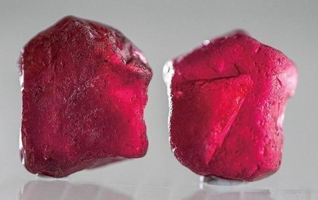 The 45-carat Eyes of the Dragon Mozambique ruby rough by Gemfields before any gemstone treatments and enhancements.