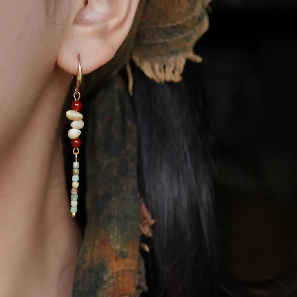 Jewea natural Chrysoprase (Australian Jade) earrings showcasing the beauty of everyday handmade craftsmanship.