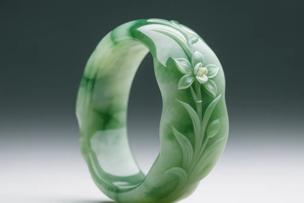 Jewea bespoke narcissus carved bracelet, illustrating a high-detail custom design idea.