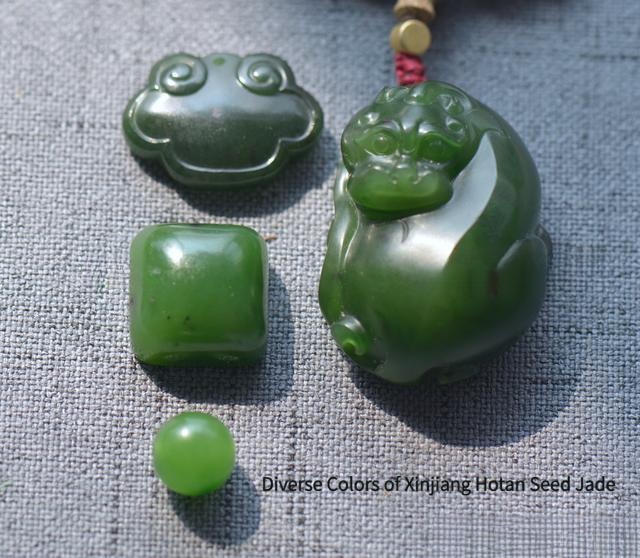 Natural color variations of Xinjiang Nephrite Jade seeds.