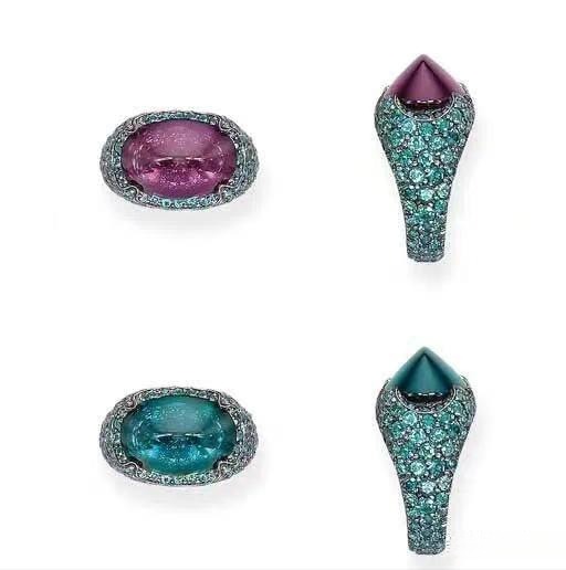 10.54ct Brazilian alexandrite ring showing blue-green hue in daylight and purplish-red indoors.