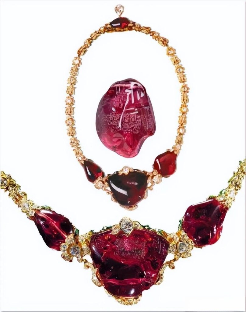 A luxury jewelry set featuring large, high-clarity faceted spinels from Badakhshan, Afghanistan.