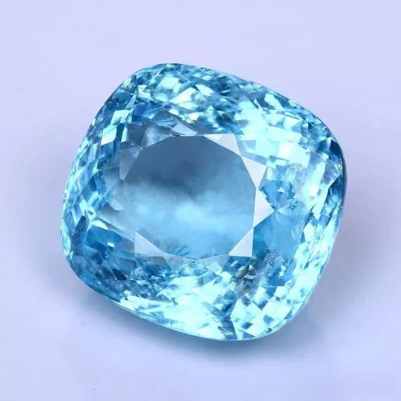 A world-class 41.54-carat neon blue Brazilian Paraíba tourmaline of extraordinary size and clarity.