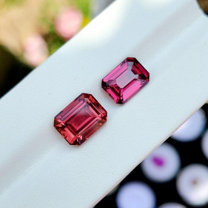 Jewea tourmaline gemstone displaying vibrant red, green, and blue colors with natural inclusions.