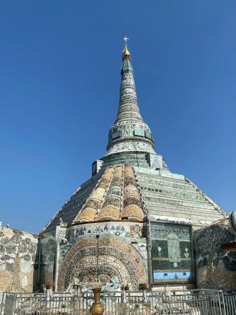 The Werawsana Jade Pagoda in Mandalay, Myanmar, constructed entirely from green and white jadeite.