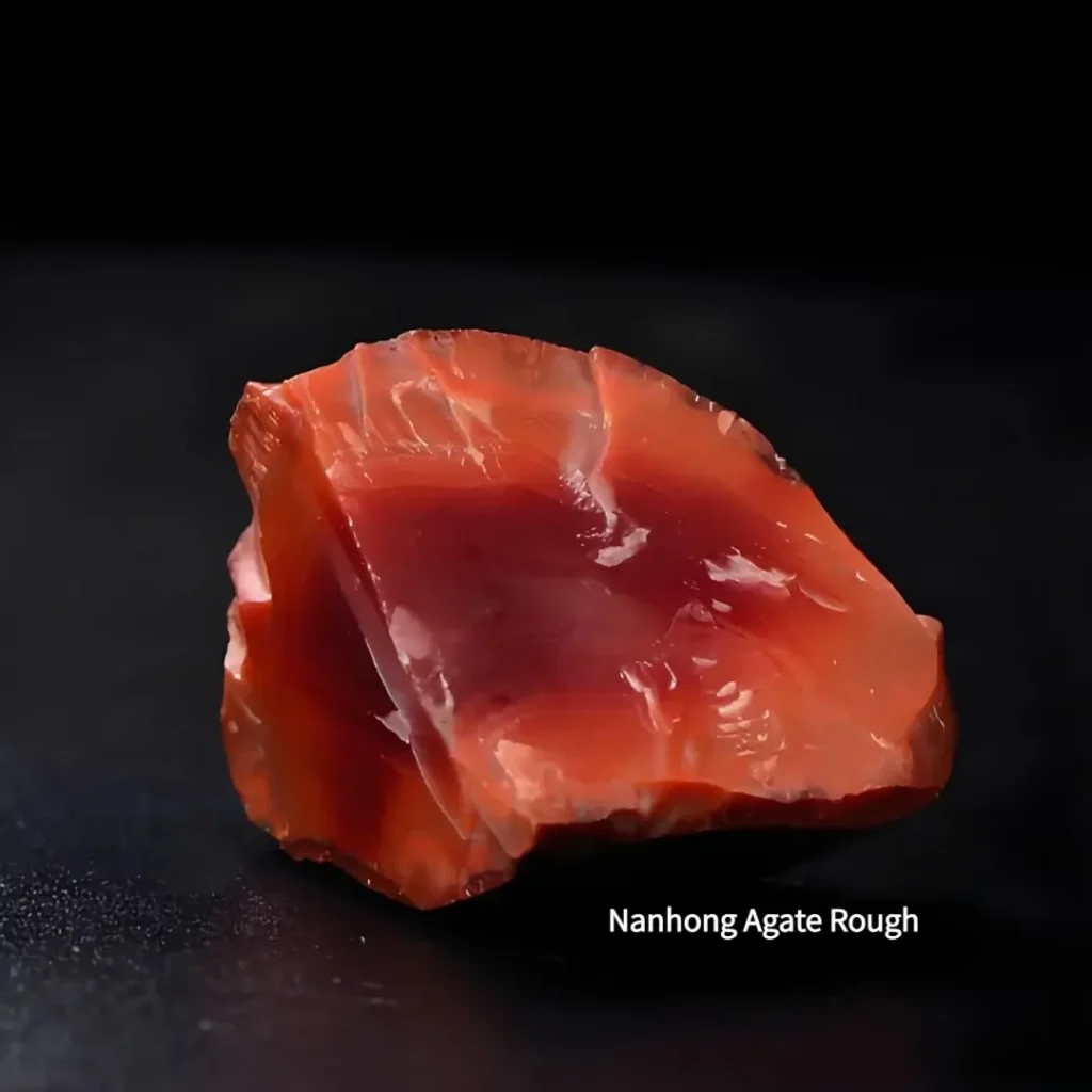 Rough Southern Red Agate stone showing natural red hues and typical cryptocrystalline structure.