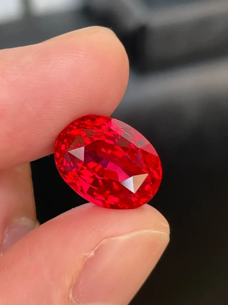A 10-carat neon pink Mahenge stone from Tanzania.