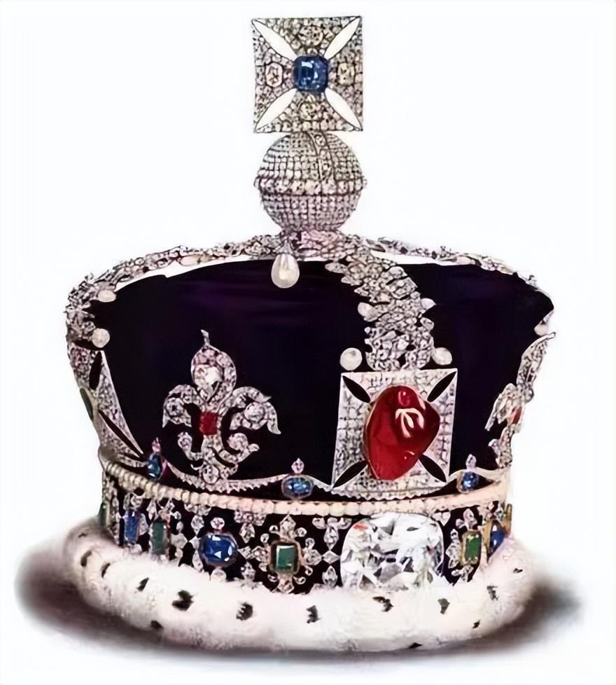 The Black Prince's Ruby, a large red spinel set in the British Imperial State Crown.