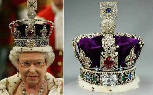 The Imperial State Crown featuring the 170-carat Black Prince's Ruby, which is actually a red spinel.